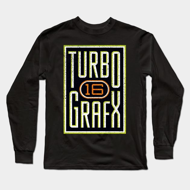 TurboGrafx 16 Logo Long Sleeve T-Shirt by Super Retro City